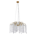 Люстра подвесная с изогнутыми золотистыми элементами и хрустальными подвесками FAIRYTREE Light варинант исполнения - 1 | Loft Concept в Тюмени