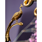 Чаша из прозрачного стекла на бронзовой подставке в виде павлина с рельефным хвостом Eden Garden варинант исполнения - 4 | Loft Concept в Тюмени