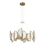 Люстра круглая с полукруглыми плафонами из искусственного алебастра в бронзовой оправе Marbella варинант исполнения - 5 | Loft Concept в Тюмени