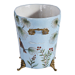 Кашпо из голубого фарфора с бронзовыми элементами Blue Garden варинант исполнения - 2 | Loft Concept в Тюмени