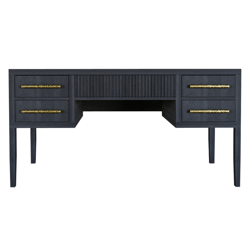 Большой Рабочий стол Primo с 5 выдвижными ящиками Черный дуб Черный в Тюмени | Loft Concept 