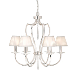 Люстра цвета никель с 6-ю лампами и стеклянными подвесками Elstead Lighting варинант исполнения - 3 | Loft Concept в Тюмени