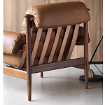 Кресло с деревянным каркасом и обивкой из натуральной кожи Medieval Furniture варинант исполнения - 2 | Loft Concept в Тюмени