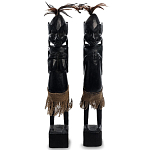 Комплект из 2-х деревянных статуэток Asmat Wooden Statuettes Black варинант исполнения - 1 | Loft Concept в Тюмени