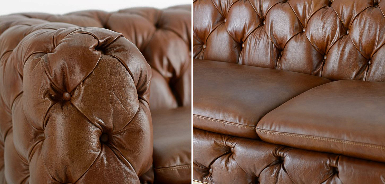 Диван Dorsten Sofa brown leather Диван Dorsten Sofa brown leather - Loft-Concept в Тюмени