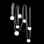 Подвесной светильник с серыми кожаными ремнями и белыми стеклянными плафонами в виде шаров Flos Wireline Lighting варинант исполнения - 8 | Loft Concept в Тюмени