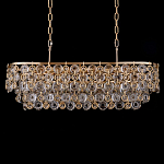 Люстра овальная каскадная с подвесками в форме колец Galaxy of Light варинант исполнения - 1 | Loft Concept в Тюмени