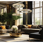 Люстра из 3-х колец с мозаичным хрустальным оформлением Sparks of Crystal варинант исполнения - 2 | Loft Concept в Тюмени