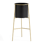 Кашпо из металла и латуни Elegance Elevated Planters черное варинант исполнения - 1 | Loft Concept в Тюмени