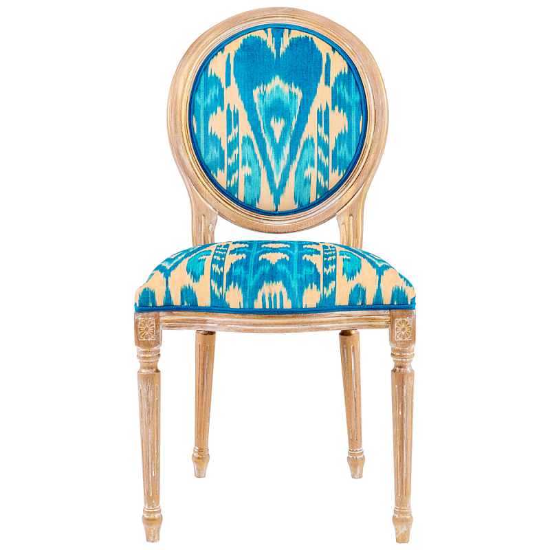 Стул из натурального бука с бирюзово-желтым узором Ikat Pattern бирюзовый Светлый дуб Бирюзовый Желтый Стул из натурального бука с бирюзово-желтым узором Ikat Pattern бирюзовый Светлый дуб Бирюзовый Желтый в Тюмени | Loft Concept