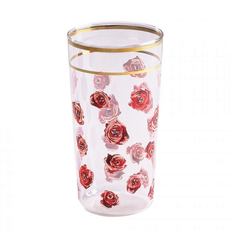 Стакан Seletti Roses Прозрачное Стекло Золотой Красный Стакан Seletti Roses Прозрачное Стекло Золотой Красный в Тюмени | Loft Concept