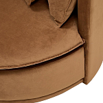 Кушетка круглая с обивкой из велюра коричневая Milky Brown Chair варинант исполнения - 5 | Loft Concept в Тюмени