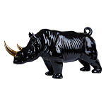 Статуэтка черный носорог с золотыми рогами Golden Horned Black Rhino варинант исполнения - 1 | Loft Concept в Тюмени
