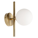 Бра с золотым основанием и белым плафоном в форме шара Bubble варинант исполнения - 1 | Loft Concept в Тюмени