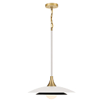 Подвесной светильник с плафоном в форме плоского купола и белой шарообразной лампой Eurofase варинант исполнения - 9 | Loft Concept в Тюмени