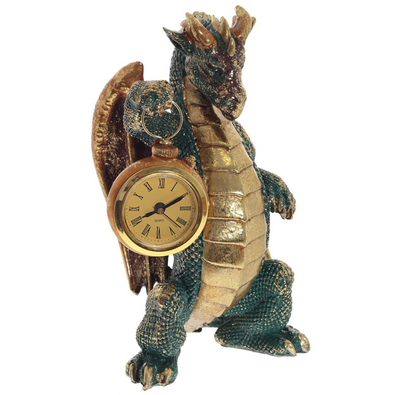 Часы в виде дракона Green Dragon with Clock Зеленый Золотой Часы в виде дракона Green Dragon with Clock Зеленый Золотой в Тюмени | Loft Concept