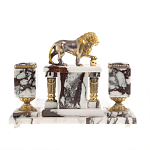 Настольный письменный набор из мрамора с декором в виде льва в подарочной упаковке Marble Accessory варинант исполнения - 4 | Loft Concept в Тюмени