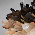 Люстра кргулая светодиодная из дымчатых и прозрачных необработанных кристаллов Raw Crystal варинант исполнения - 1 | Loft Concept в Тюмени