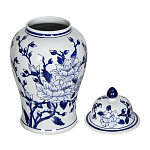 Ваза с крышкой и синим цветочным узором Blue & White Ornament  варинант исполнения - 2 | Loft Concept в Тюмени