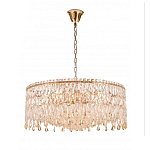 Люстра круглая с хрустальными подвесками на золотистом каркасе Roul Crystal Light варинант исполнения - 8 | Loft Concept в Тюмени