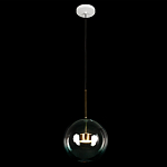 Подвесной светильник с прозрачным бирюзовым стеклянными плафоном и золотыми деталями Диаметр 30 Giopato & Coombes варинант исполнения - 2 | Loft Concept в Тюмени