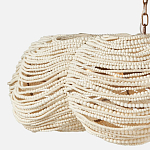 Круглая люстра волнистой формы с декором из круглых деревянных бусин White Wooden Beads Chandelier L варинант исполнения - 3 | Loft Concept в Тюмени