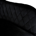 Барный стул со спинкой и подлокотниками на 4-х металлических ножках Douglas Rhombus Черный Велюр варинант исполнения - 3 | Loft Concept в Тюмени