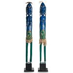 Комплект из 2-х деревянных статуэток Asmat Statuettes Blue Green варинант исполнения - 4 | Loft Concept в Тюмени
