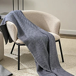 Плед из шерсти мериноса темно-синего цвета 130×180 см Indigo Waves варинант исполнения - 7 | Loft Concept в Тюмени