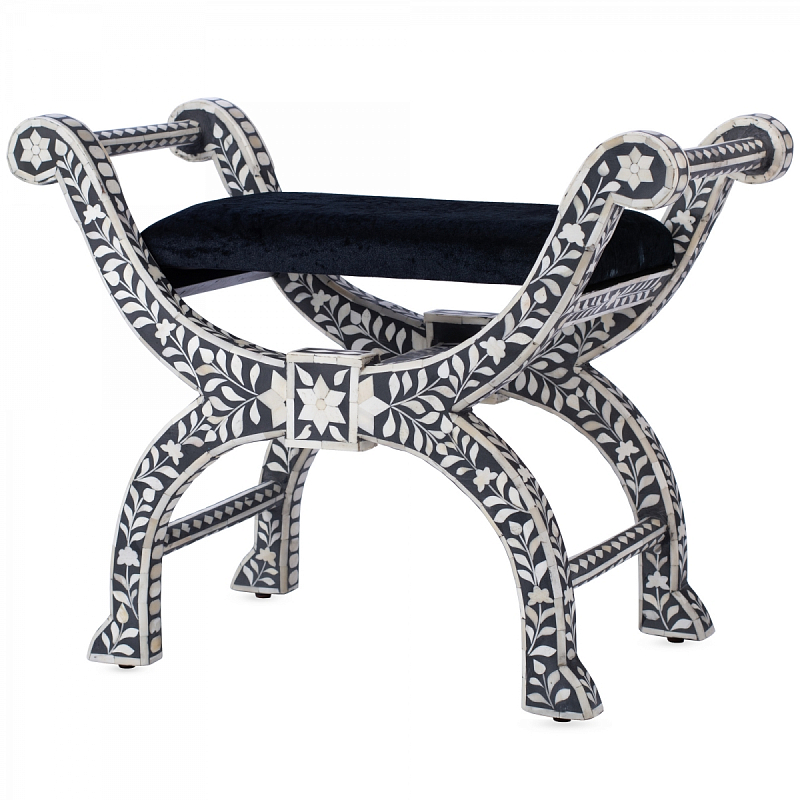 Табурет отделка кость черный BONE INLAY Jenny Stool Черный ivory ( слоновая кость ) Табурет отделка кость черный BONE INLAY Jenny Stool Черный ivory ( слоновая кость ) в Тюмени | Loft Concept
