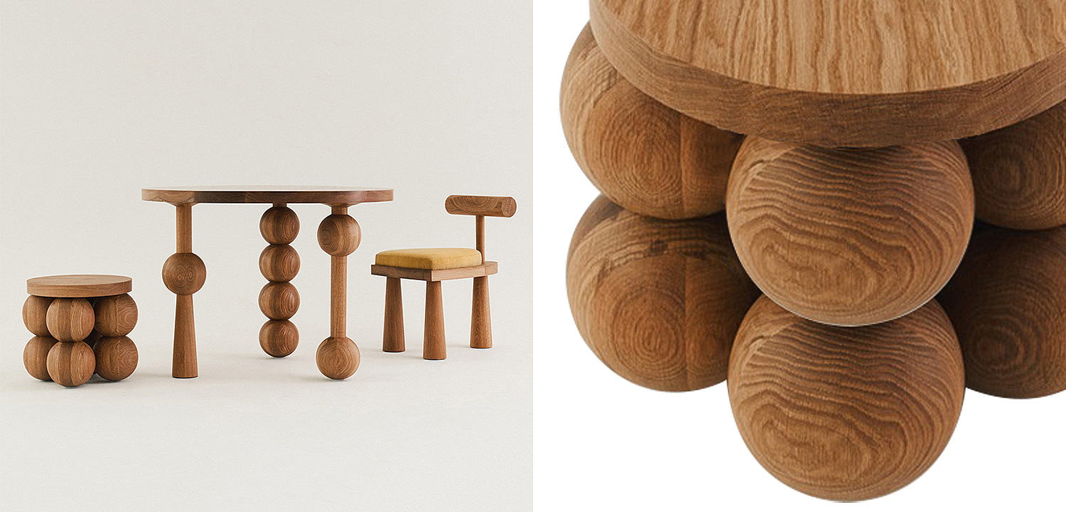Приставной стол деревянный Wooden Spheres Unique Shaped Side Table Приставной стол деревянный Wooden Spheres Unique Shaped Side Table - Loft-Concept в Тюмени
