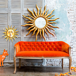 Зеркало-солнце круглое с золотыми с лучами Rays of Peace варинант исполнения - 2 | Loft Concept в Тюмени