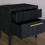 Прикроватная Тумбочка Primo с двумя ящиками Черный дуб варинант исполнения - 7 | Loft Concept в Тюмени