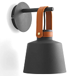 Черное матовое бра с декором под кожу Chestery варинант исполнения - 1 | Loft Concept в Тюмени