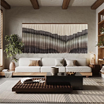 Пейзаж из нитей Макраме Wall decor Black and White Landscape варинант исполнения - 1 | Loft Concept в Тюмени