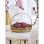 Блюдо круглое с ручкой и голубым фарфоровым дном с цветочным рисунком Blue Garden варинант исполнения - 4 | Loft Concept в Тюмени