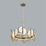 Люстра круглая с полукруглыми плафонами из искусственного алебастра в бронзовой оправе Marbella варинант исполнения - 7 | Loft Concept в Тюмени