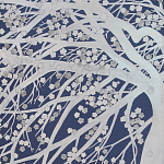 Обои ручная роспись в стиле Арт-деко Windswept Blossom Special Colourway on Dark Blue dyed silk варинант исполнения - 2 | Loft Concept в Тюмени