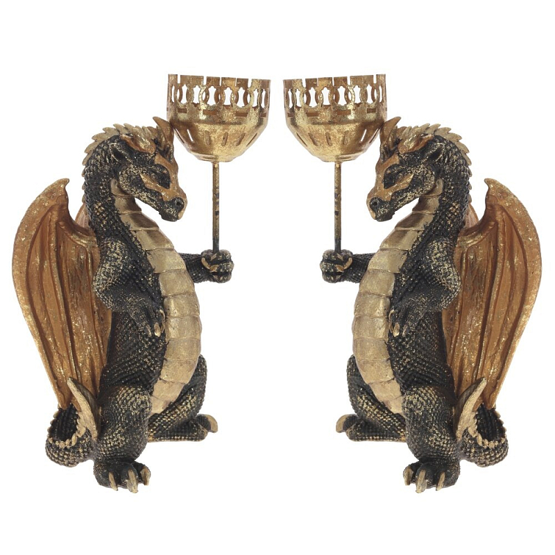 Подсвечник в виде дракона Dragon candlestick L or R Золотой Коричневый Зеленый Подсвечник в виде дракона Dragon candlestick L or R Золотой Коричневый Зеленый в Тюмени | Loft Concept