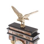 Часы настольные из яшмы и бронзы с декором в виде горного орла Eagle Stone Clock варинант исполнения - 3 | Loft Concept в Тюмени