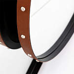 Зеркало овальное в металлической раме с кожаной отделкой Loft in Reflection варинант исполнения - 3 | Loft Concept в Тюмени