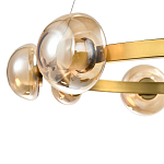 Люстра подвесная светодиодная с 9-ю круглыми плафонами коньячного цвета Iona Chandelier Brass  варинант исполнения - 2 | Loft Concept в Тюмени