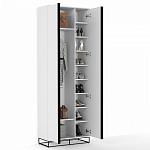 Двухдверный шкаф белого цвета Strict Lines варинант исполнения - 3 | Loft Concept в Тюмени