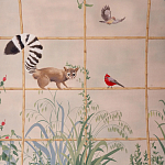 Обои ручная роспись Trellised Menagerie Standard colourway on scenic paper варинант исполнения - 1 | Loft Concept в Тюмени