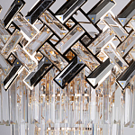 Люстра многоярусная с переплетенными металлическими элементами черного и золотого цвета и прозрачными хрустальными подвесками Empire Chandelier Crystal варинант исполнения - 6 | Loft Concept в Тюмени