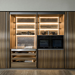 Кухонный гарнитур из дерева и камня с раздвижными дверцами OPERATING COLUMN 2.0 Dada Engenereed Kitchen варинант исполнения - 1 | Loft Concept в Тюмени