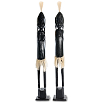 Комплект из 2-х деревянных статуэток Asmat Tall Statuettes Black варинант исполнения - 1 | Loft Concept в Тюмени
