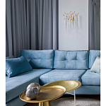 Бра золотого цвета с разветвленными ветвями и длинными прозрачными подвесками в форме стеклянных сосулек Droplet Chandelier варинант исполнения - 7 | Loft Concept в Тюмени