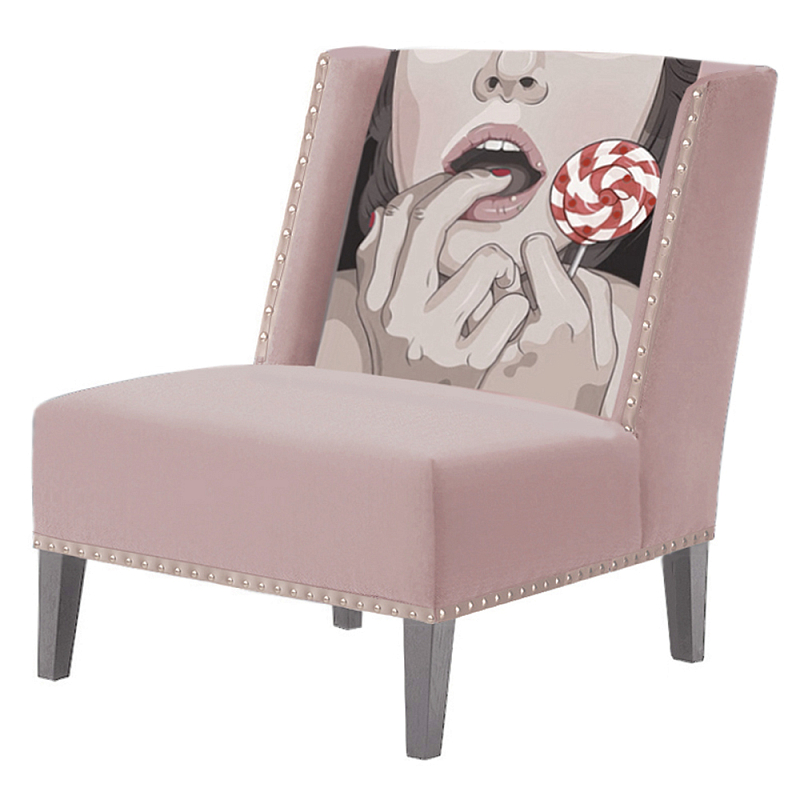 FUN Armchair Lollipop Pink Дизайнерское кресло с цветным принтом Розовый пастельный FUN Armchair Lollipop Pink Дизайнерское кресло с цветным принтом Розовый пастельный в Тюмени | Loft Concept