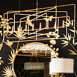 Люстра золотая из пересекающихся прямоугольных элементов Thin Intersecting Rectangles варинант исполнения - 4 | Loft Concept в Тюмени